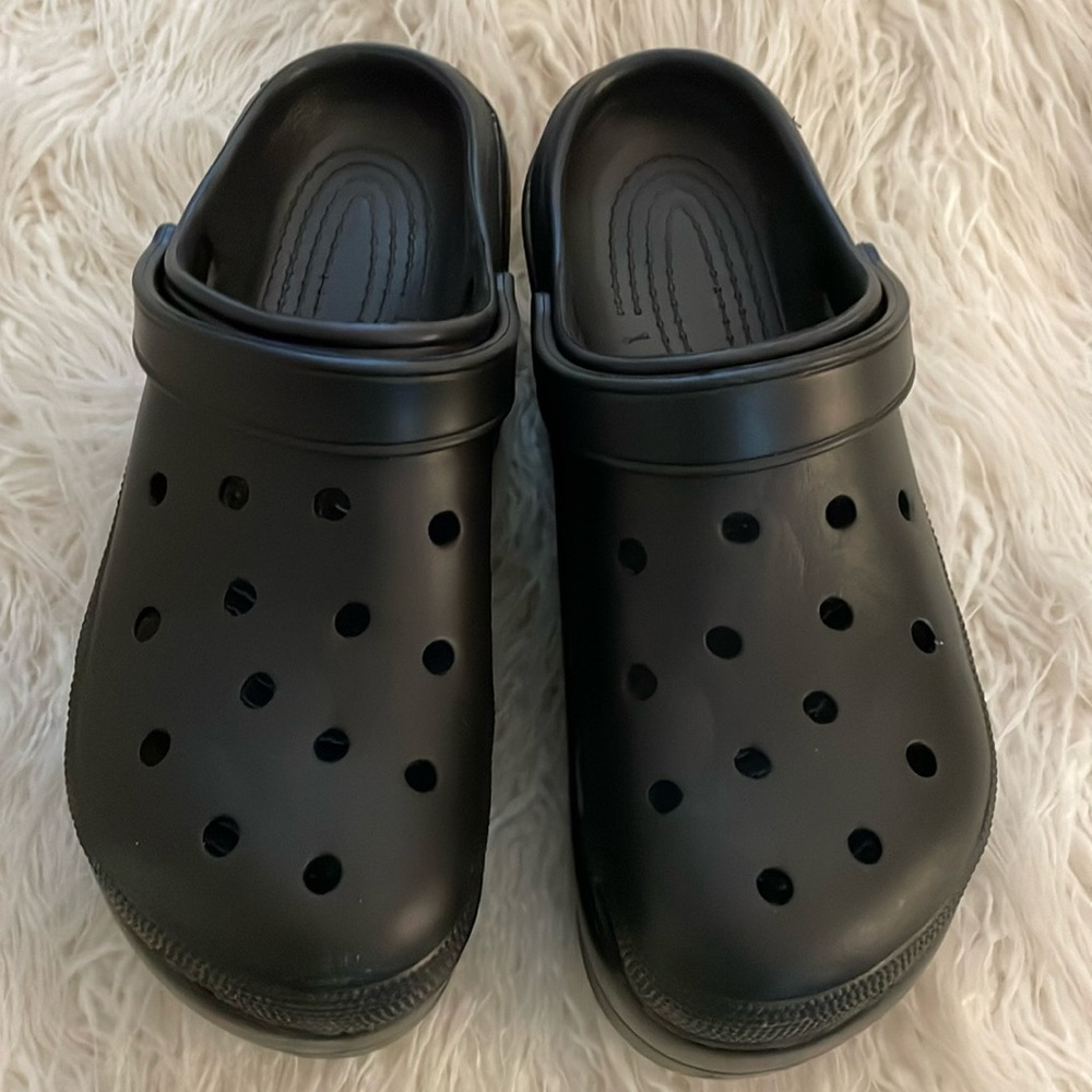 Brand New Akira Brand Heeled Rubber Clogs, Platform, Black, Size 10 Runs Small